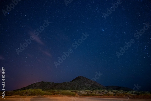 Lady's hill in the night with starry sky, Ascension island. © Jiri Dolezal