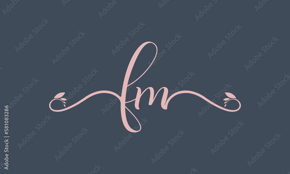 FM initial handwriting logo template vector illustration Background design. FM initial handwriting logo template vector illustration Background design.