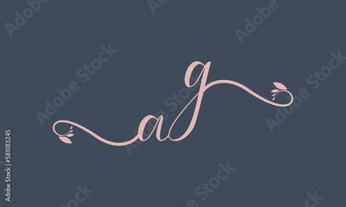 AG initial handwriting logo template vector illustration Background design.