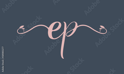 EP initial handwriting logo template vector illustration Background design. photo