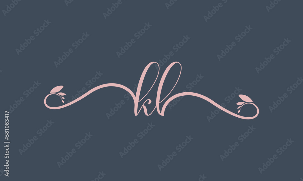 Obraz premium KL initial handwriting logo template vector illustration Background design.