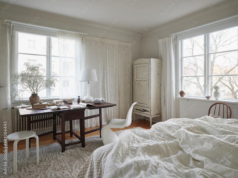 Desk in bedroom Stock Photo | Adobe Stock