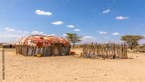 Photos Village and houses of the Samburu tribe in Kenya.