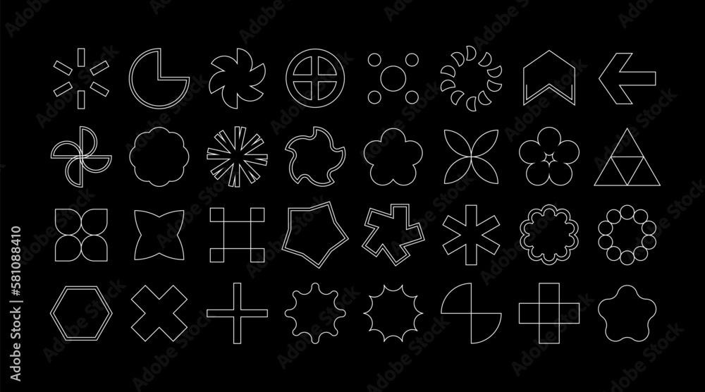 Set of vector basic bauhaus shapes. Abstract geometry figures. Icon symbol and logos in primitive simple style.
Set of vector basic bauhaus shapes. Abstract geometry figures. Icon symbol and logos in primitive simple style.