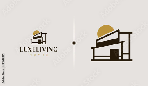 Building Residence Real Estate House Logo. Universal creative premium symbol. Vector sign icon logo template. Vector illustration
