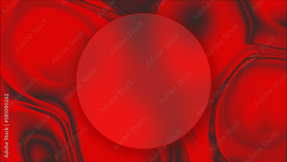 Blank Circle Glass on Luxury Red Chromatic Liquid - Mockup Design with ...