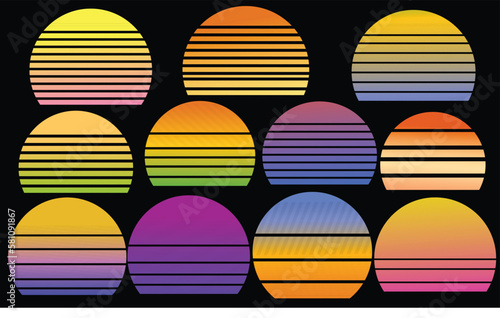 Retro Vintage Sunset Background
