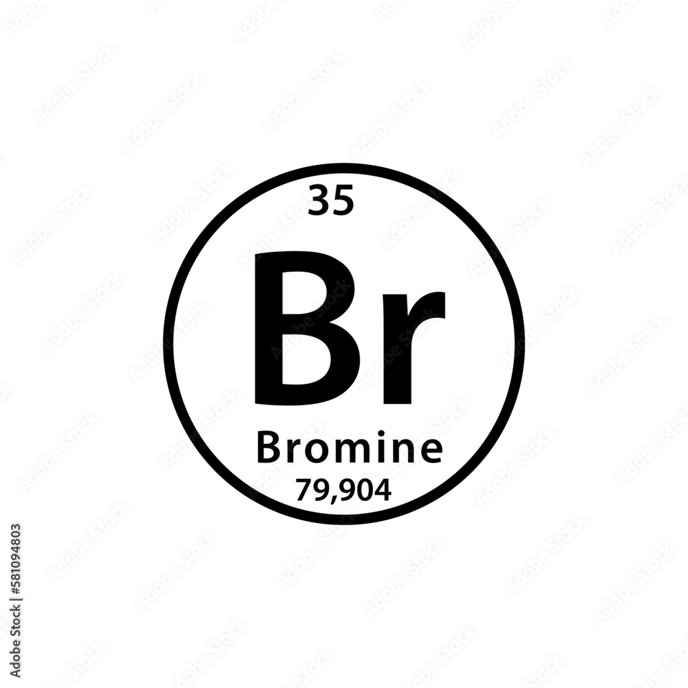 Bromine element periodic table icon vector logo design template Bromine element periodic table icon vector logo design template