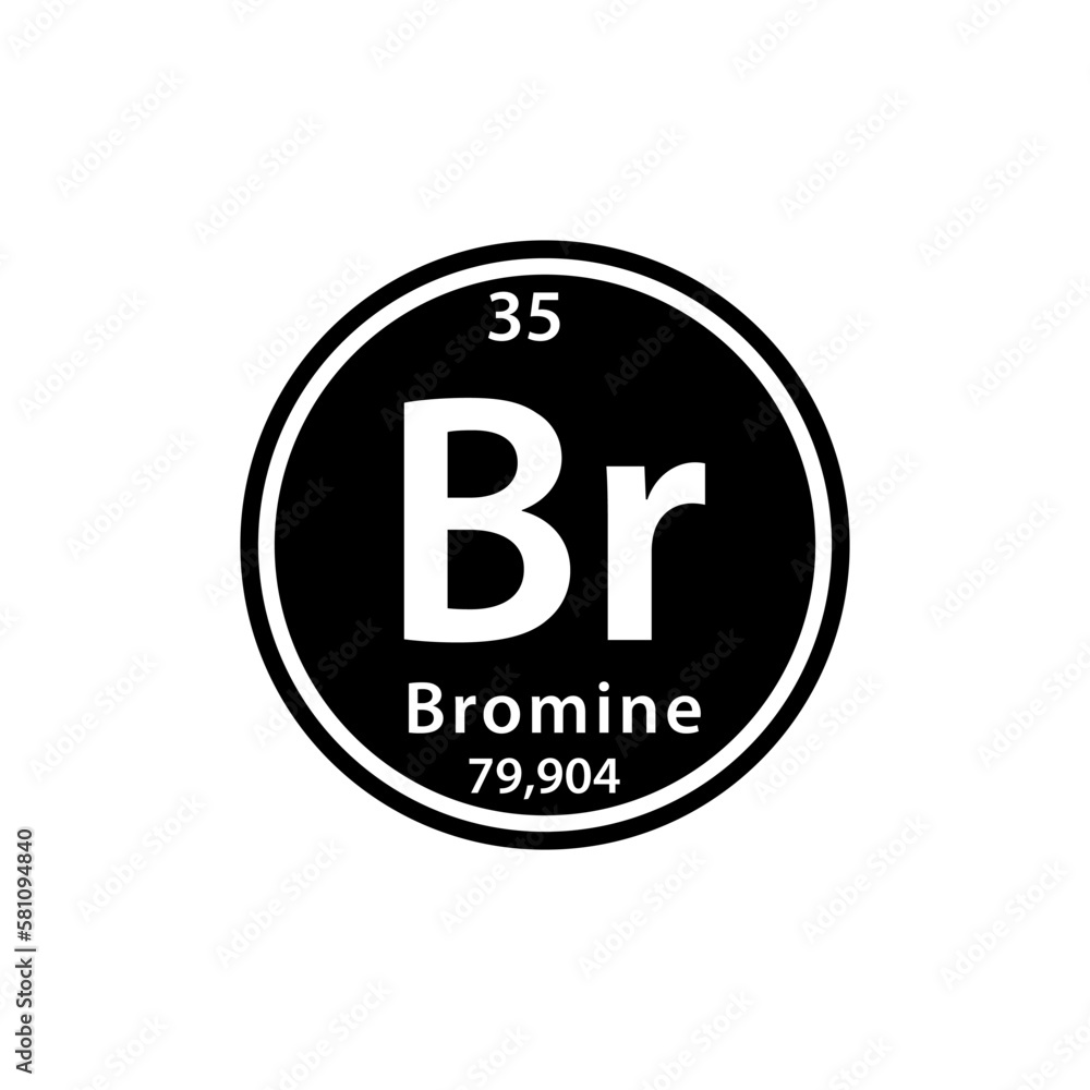 Bromine element periodic table icon vector logo design template Bromine element periodic table icon vector logo design template