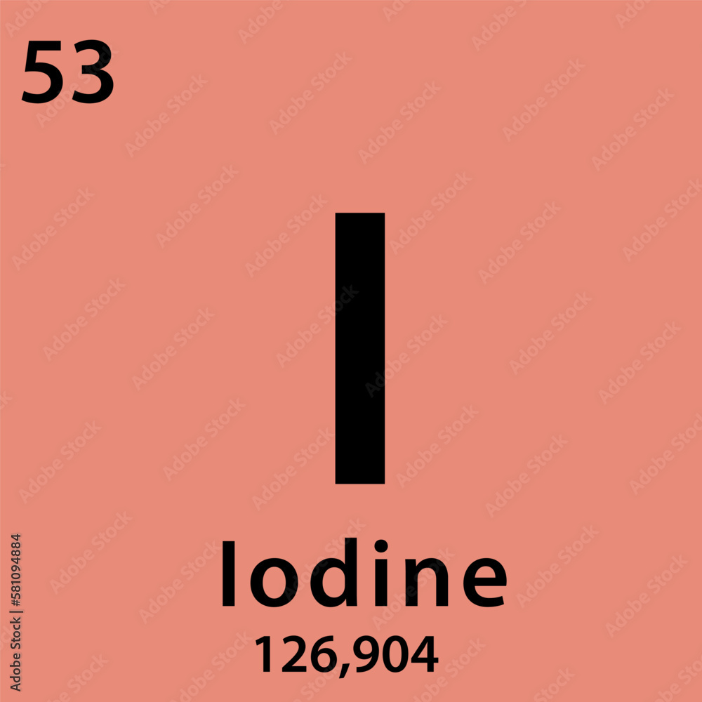 Obraz premium Iodine element periodic table icon vector logo design template