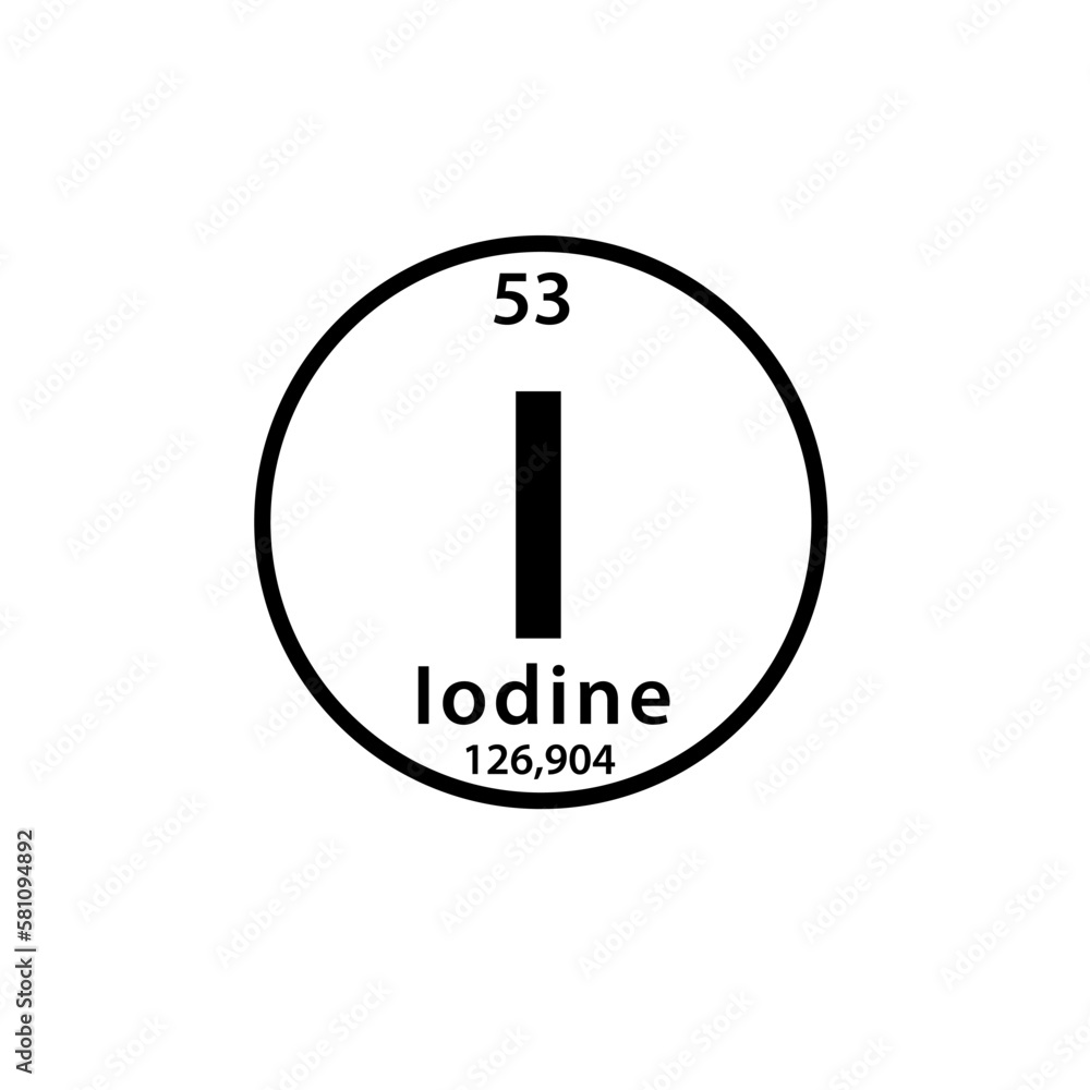 Iodine element periodic table icon vector logo design template Iodine element periodic table icon vector logo design template