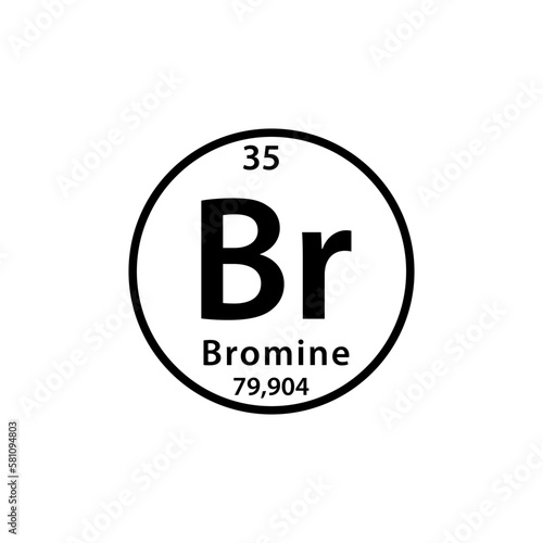 Bromine element periodic table icon vector logo design template