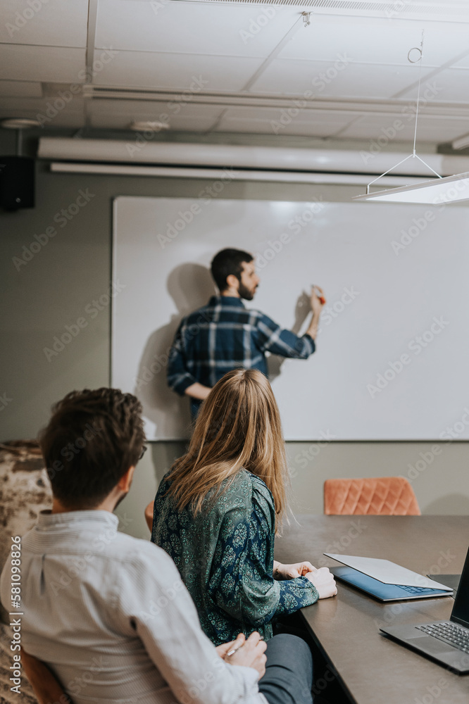 Man having presentation during business meeting Man having presentation during business meeting