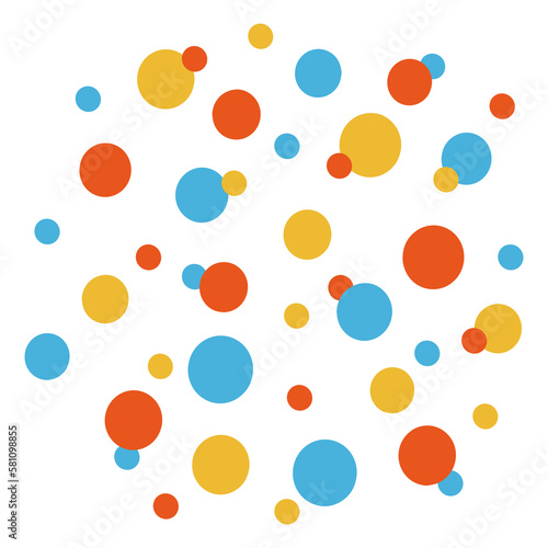 Scattered colored confetti. Vector isolated confetti.