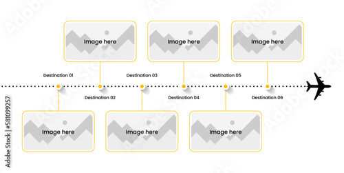 Infographic template. Travel concept with 6 steps
