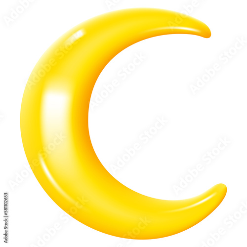 yellow moon on a transparent background.