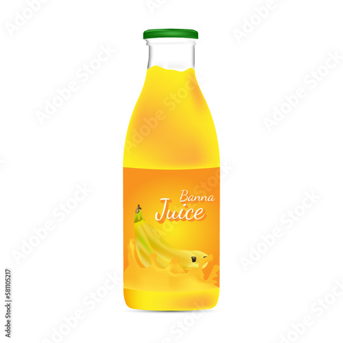 3d realistic transparenced isolated vector, peeled banana fruit in a splash of juice with drops, edible handmade mesh