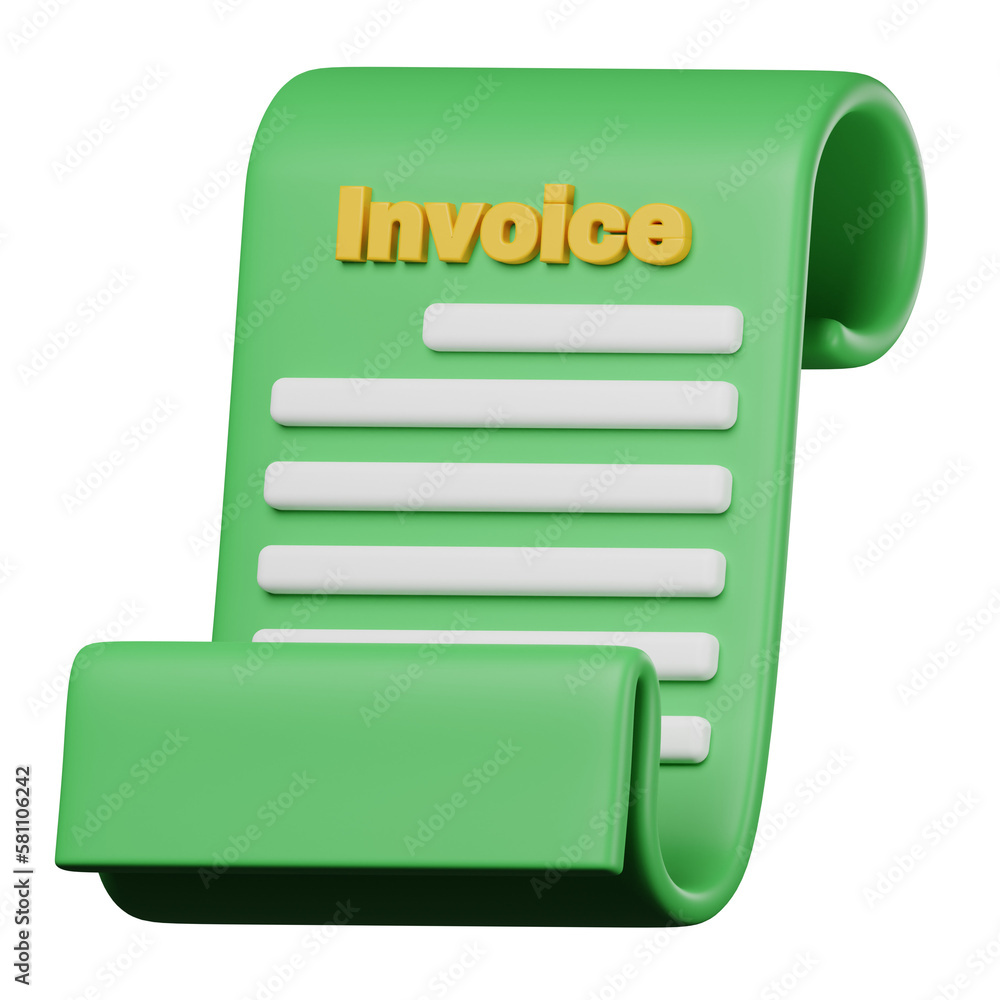 invoice icon isolated on white 3d rendered invoice icon isolated on white 3d rendered