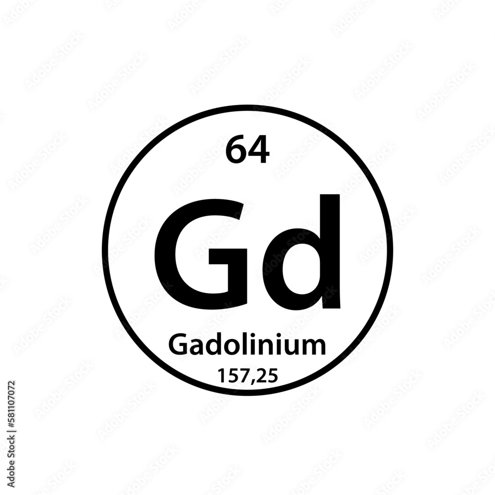 Gadolinium element periodic table icon vector logo design template Gadolinium element periodic table icon vector logo design template