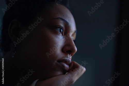 Close-up of pensive young woman