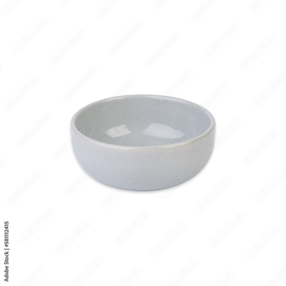 Grey ceramic bowl isolated over white background Grey ceramic bowl isolated over white background