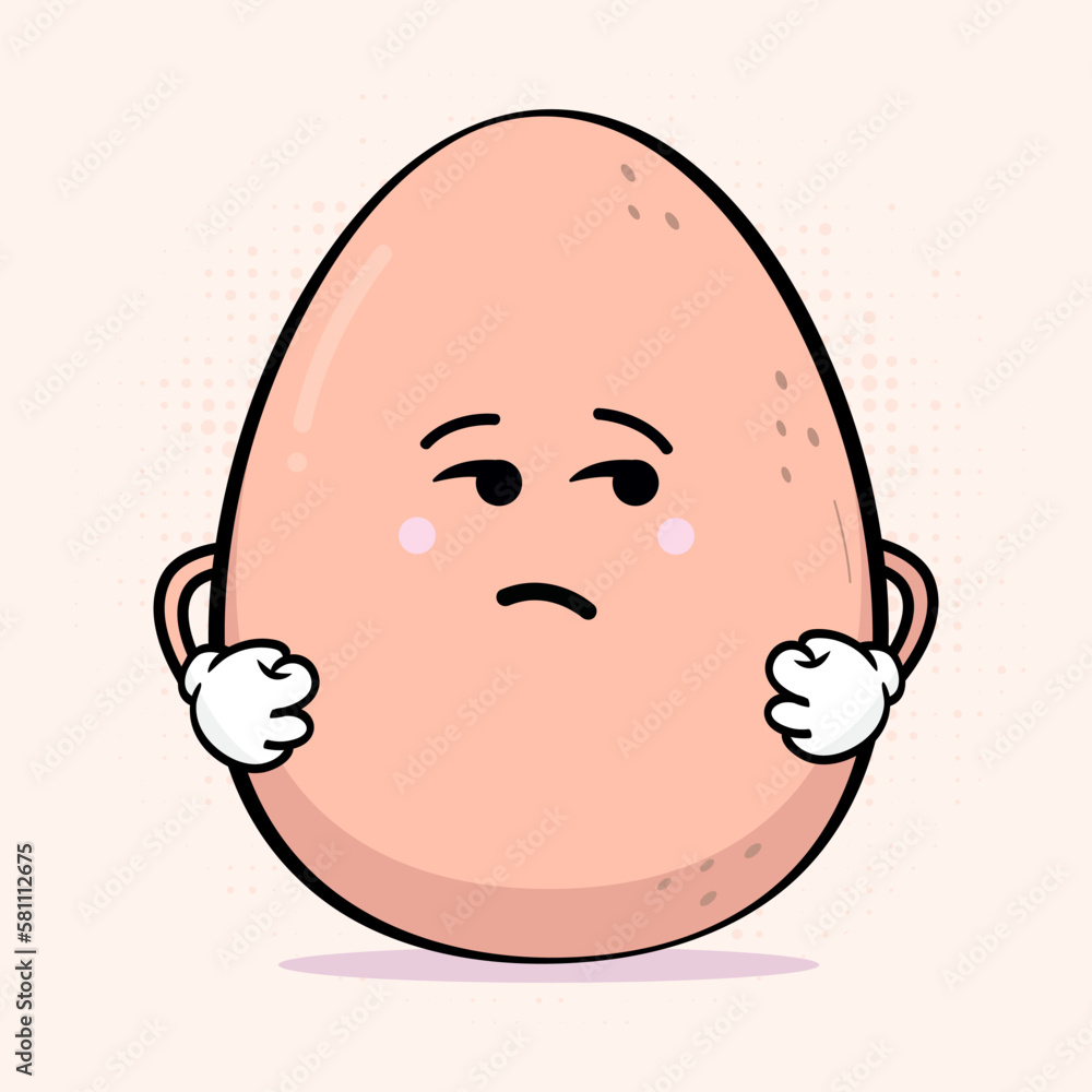 Fototapeta premium Cute Egg Character - Adorable Egg Mascot Design, This adorable egg mascot will add a touch of fun and personality to any project, from branding and marketing to merchandise and promotional materials.