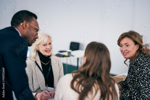Group of people having business seminar