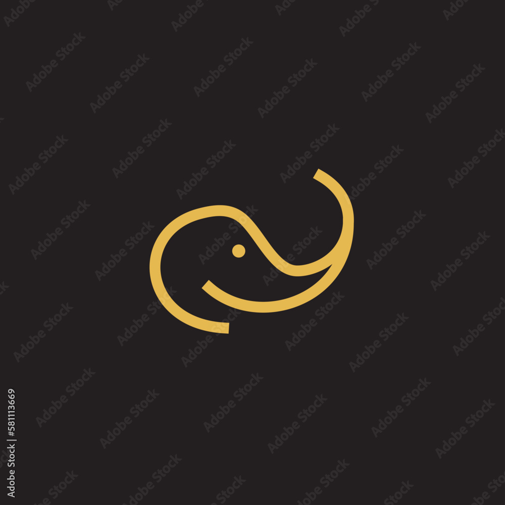 African Elephant Logo Elephant Logo with gold color African Elephant Logo Elephant Logo with gold color