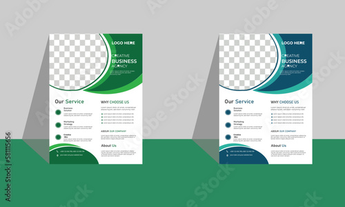 Corporate creative business flyer template design.