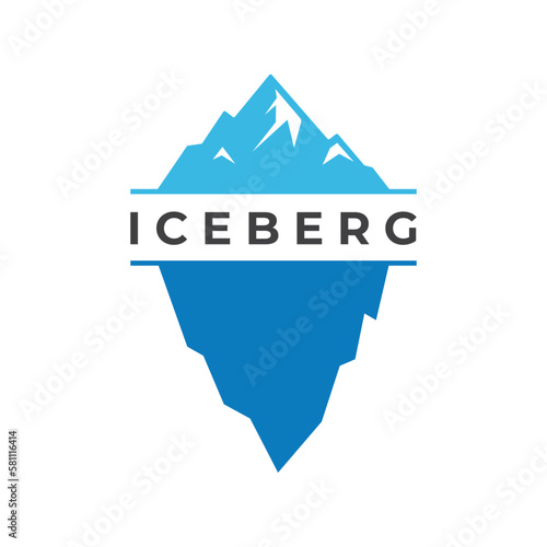 Abstract geometric arctic iceberg Logo design minimalistic vector illustration.