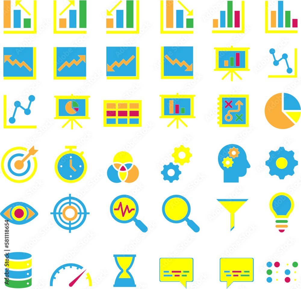 Fototapeta premium cons, data, statistics, research, for design, add colors according to user needs.