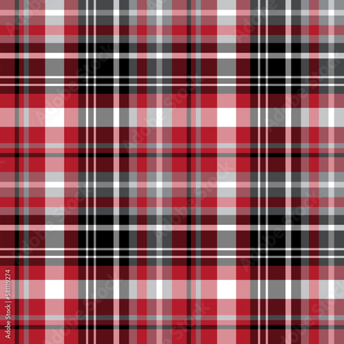 Wallpaper Mural Seamless pattern in pretty red, black, white and gray colors for plaid, fabric, textile, clothes, tablecloth and other things. Vector image. Torontodigital.ca
