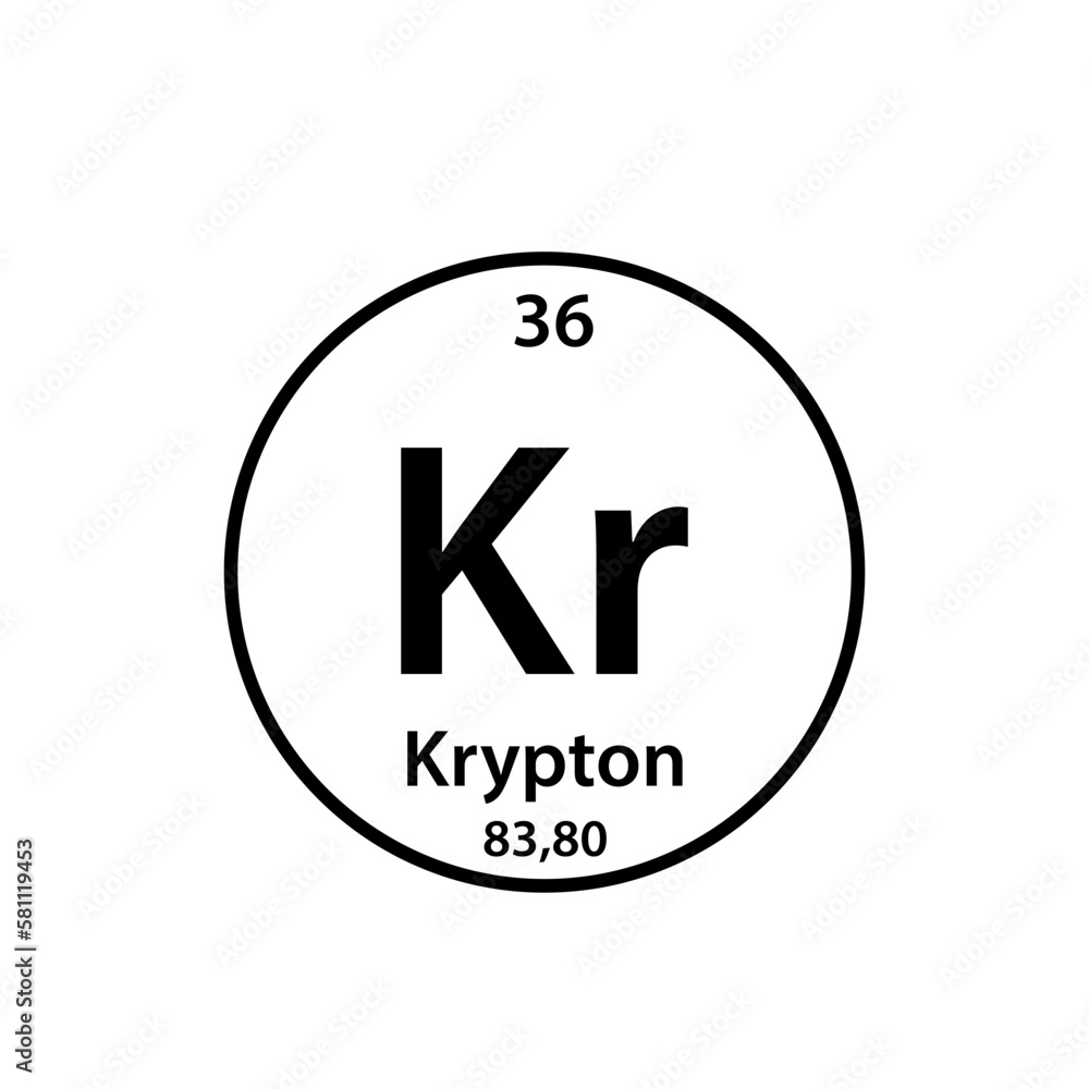 Obraz premium Krypton element periodic table icon vector logo design template