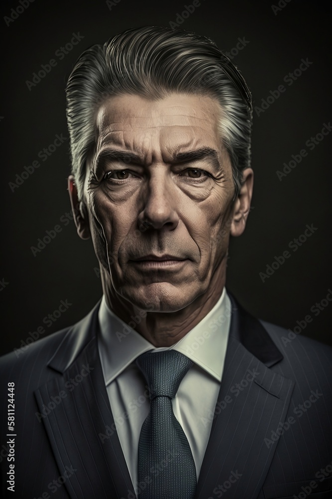 Businessman in a Black Suit Portrait. Generative AI Businessman in a Black Suit Portrait. Generative AI