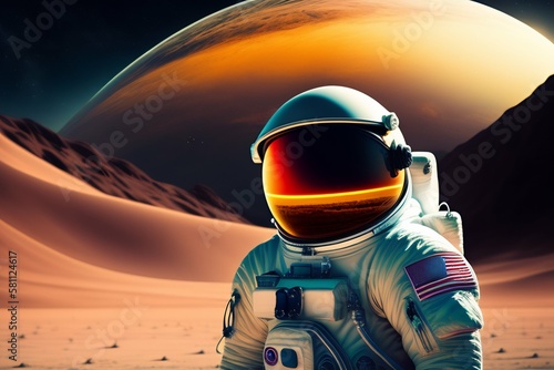 astronauta olhando para o horizonte © silva w