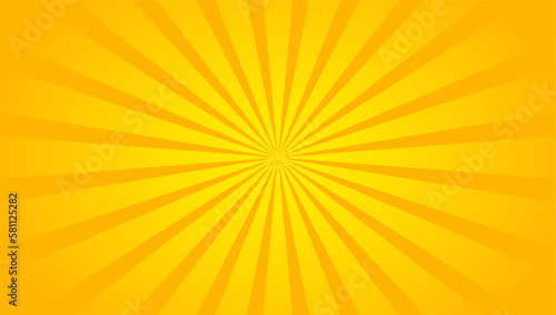 Yellow Sun Burst Gradient Wide Vector Background