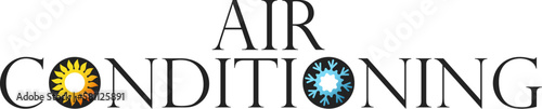 Air conditioner and heating design with text
