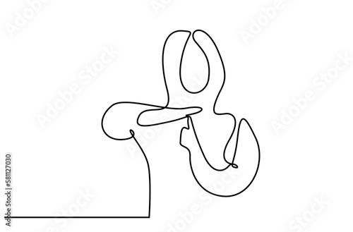 young woman making timeout sign line drawing.