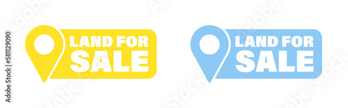 Land for sale set of stickers. That tract of land for owned, sale, development, rent, buy