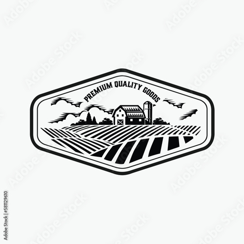 Country Ranch Farm Emblem Logo IIllustration Vector Design. Best for Ranch Farm Related Industry Logo
