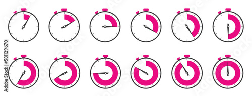 Set of clock, timer icon
