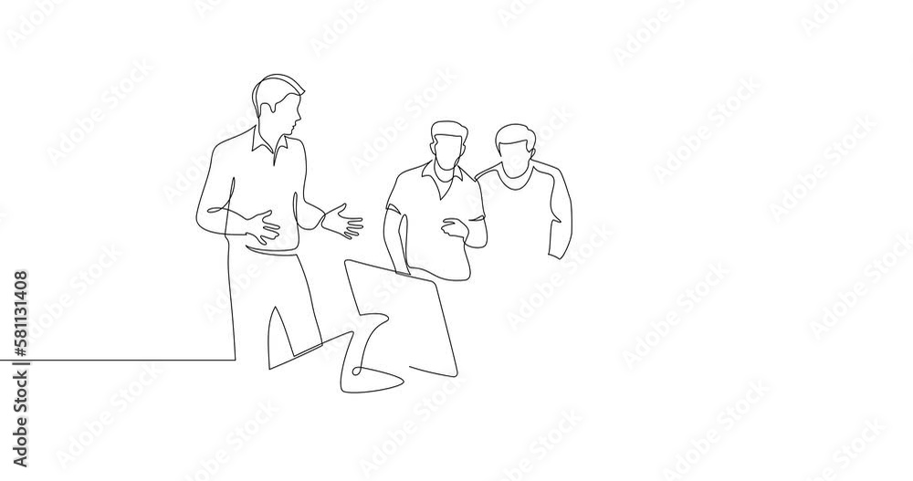 Animation of an image drawn with a continuous line. Business brief, presentation or training. Animation of an image drawn with a continuous line. Business brief, presentation or training.