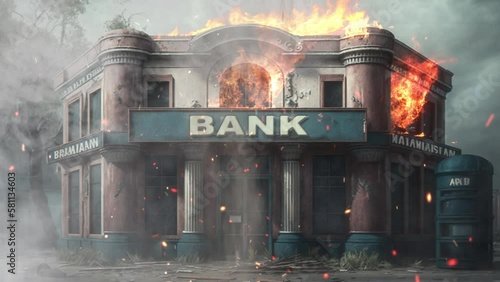 BANKRUPT of Bank concept video photo