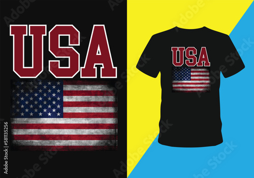 Photography Drummer USA vantage grunge flag t-shirt design