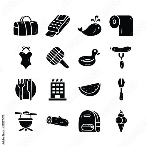 Travel Vector Hand Draw Solid icon style illustration. EPS 10 Files Set 1