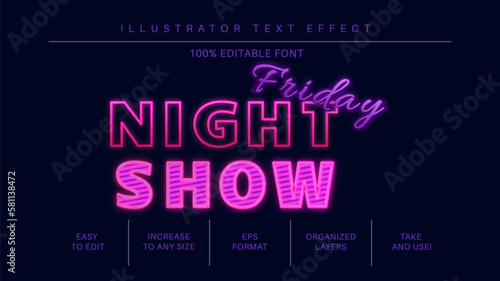 Neon light text effect