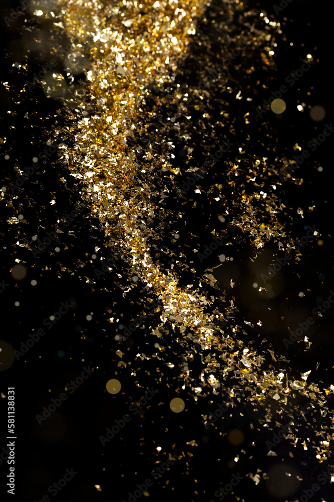 golden particles and glowing lights effect