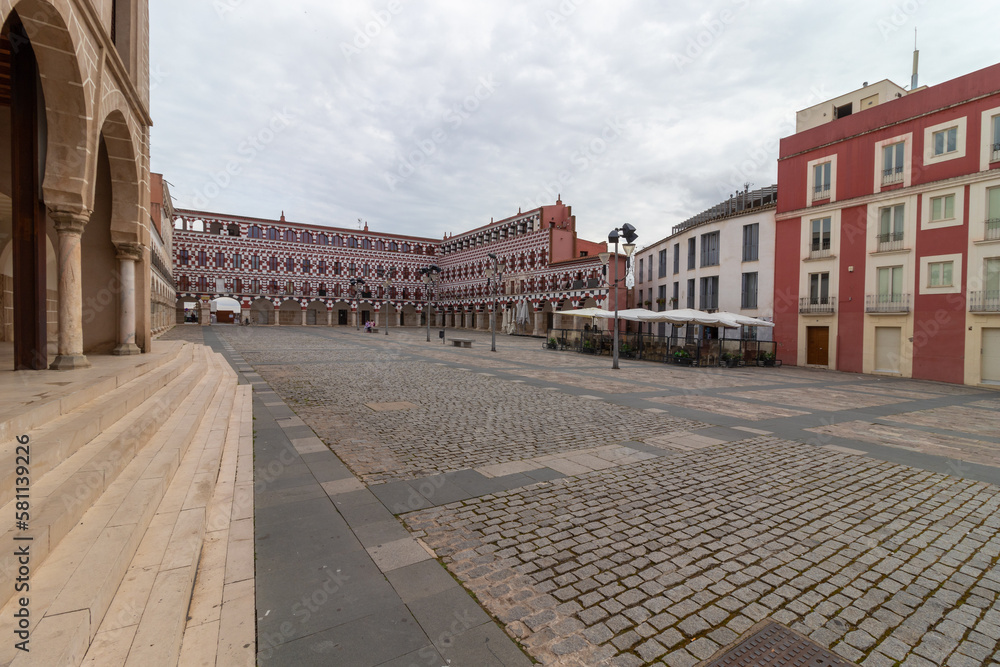 Plaza Alta, the most emblematic square in the Spanish city of Badajoz, Spain