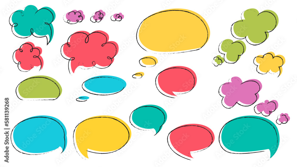 Think talk speech bubbles. Vector blank empty speech bubbles vector illustration, Vector of speech bubbles collection Think talk speech bubbles. Vector blank empty speech bubbles vector illustration, Vector of speech bubbles collection