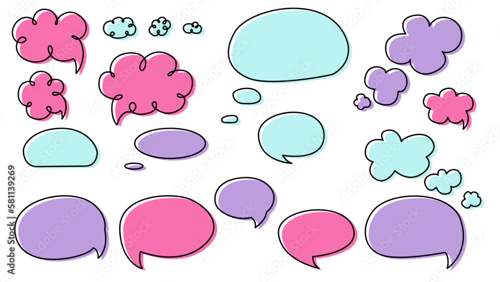 Think talk speech bubbles. Vector blank empty speech bubbles vector illustration, Vector of speech bubbles collection Think talk speech bubbles. Vector blank empty speech bubbles vector illustration, Vector of speech bubbles collection